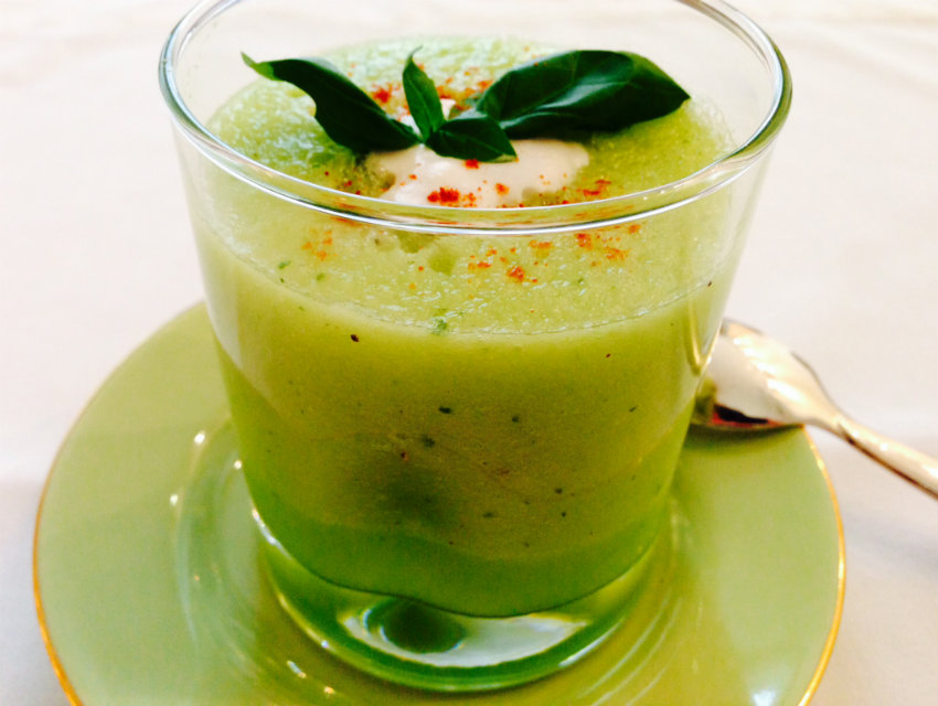 Green melon gazpacho