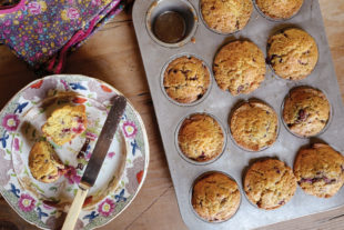 amanda brooks farm from home raspberry corn muffin