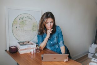clemence sitting at a desk